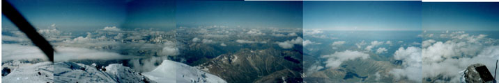 Панорама с западной вершины Эльбруса