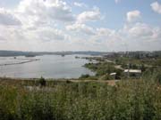 Вид на Иркутск с плотины ГЭС