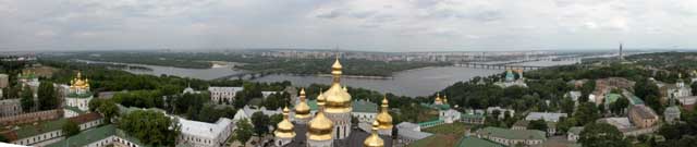 Панорама Киева с колокольни Лавры